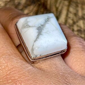 Howlite Magnesite Ring Size 8 1/4